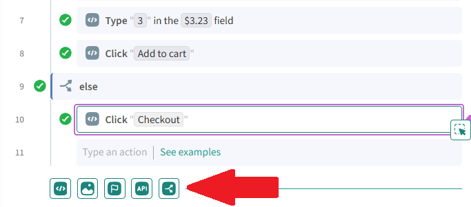 Add condition (if-else) button in the editor toolbar