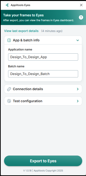 App &amp; batch info