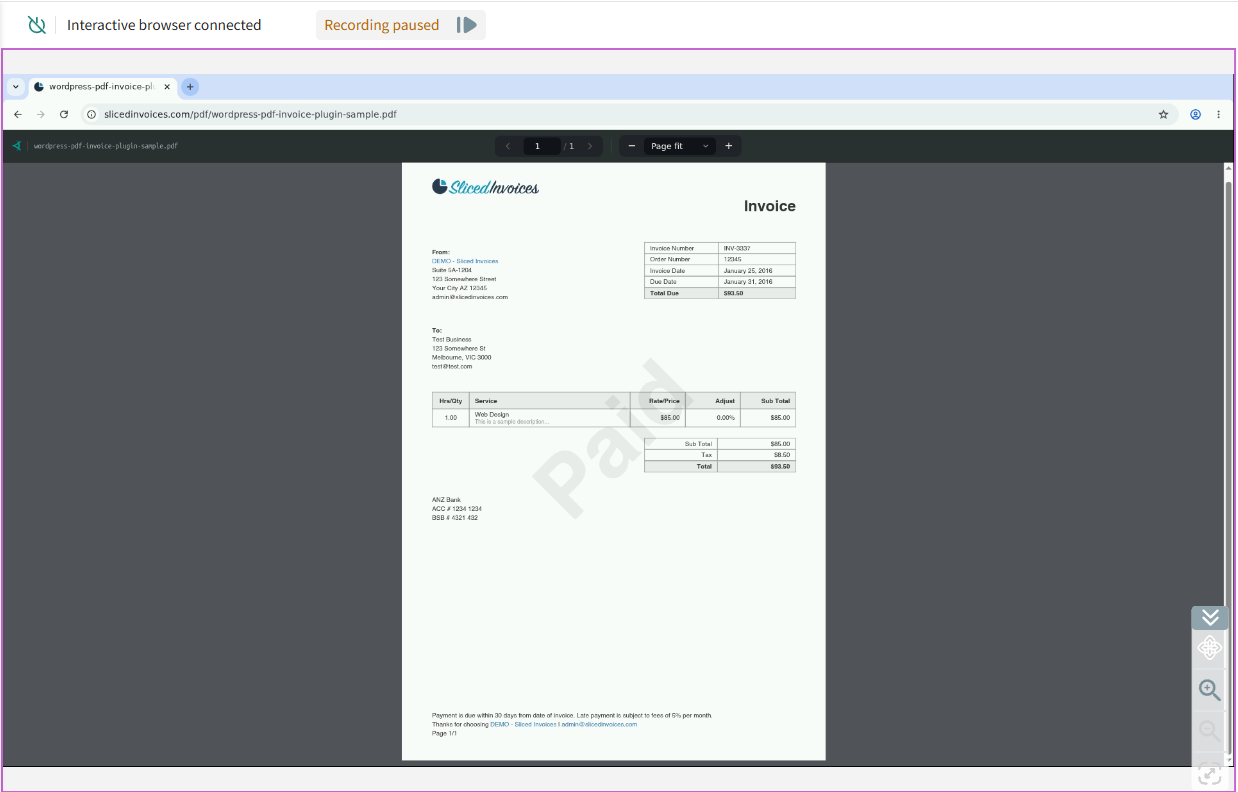 A PDF rendered in the interactive browser, with page-navigation controls visible